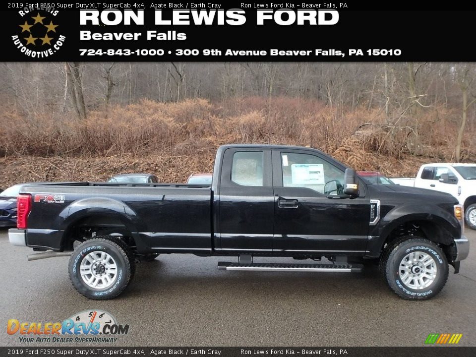 2019 Ford F250 Super Duty XLT SuperCab 4x4 Agate Black / Earth Gray Photo #1