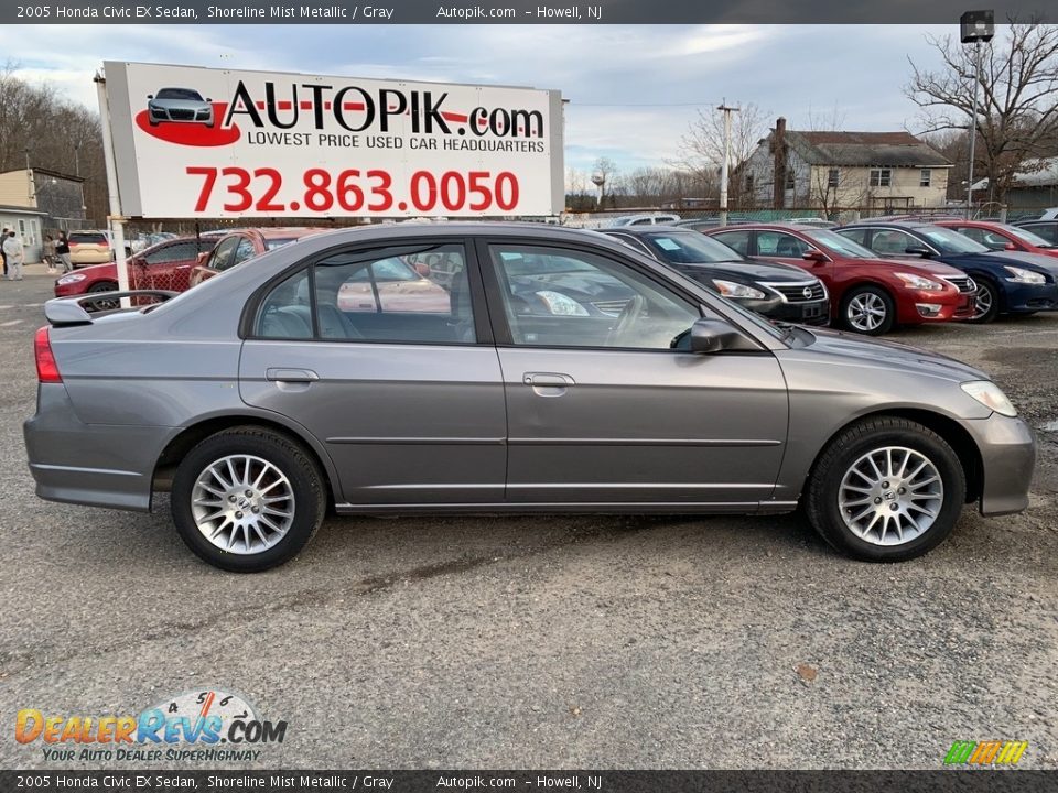 2005 Honda Civic EX Sedan Shoreline Mist Metallic / Gray Photo #2