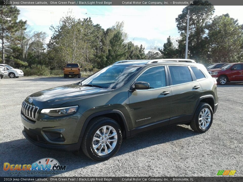 2019 Jeep Cherokee Latitude Olive Green Pearl / Black/Light Frost Beige Photo #1