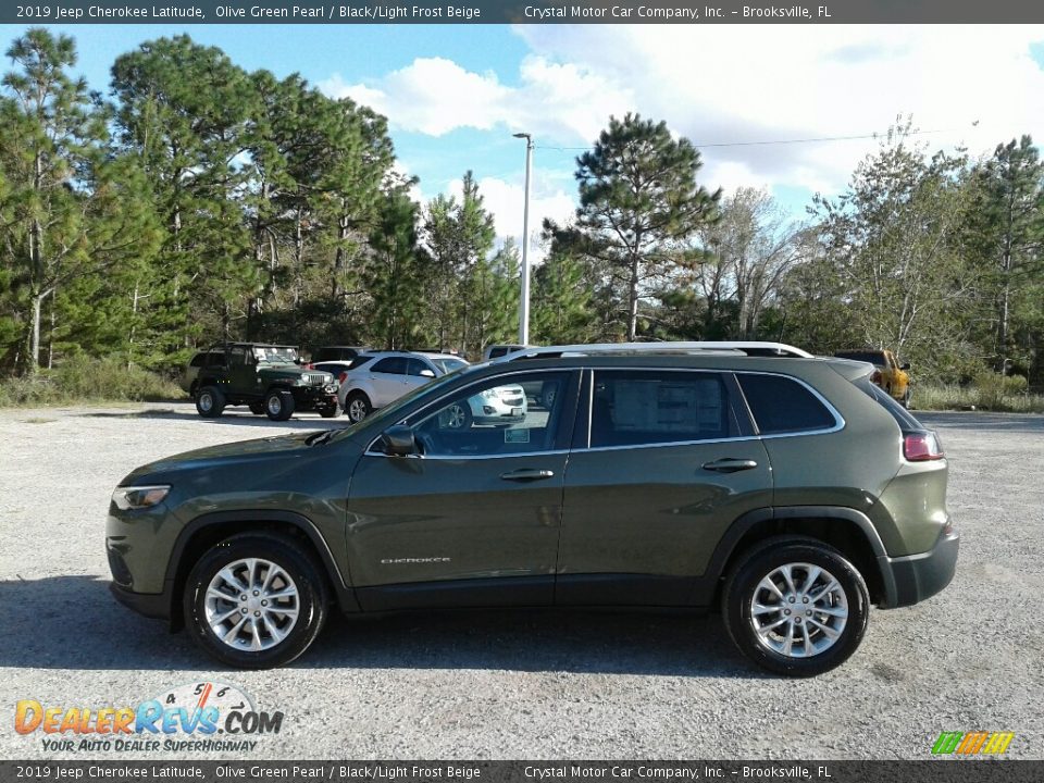 2019 Jeep Cherokee Latitude Olive Green Pearl / Black/Light Frost Beige Photo #2