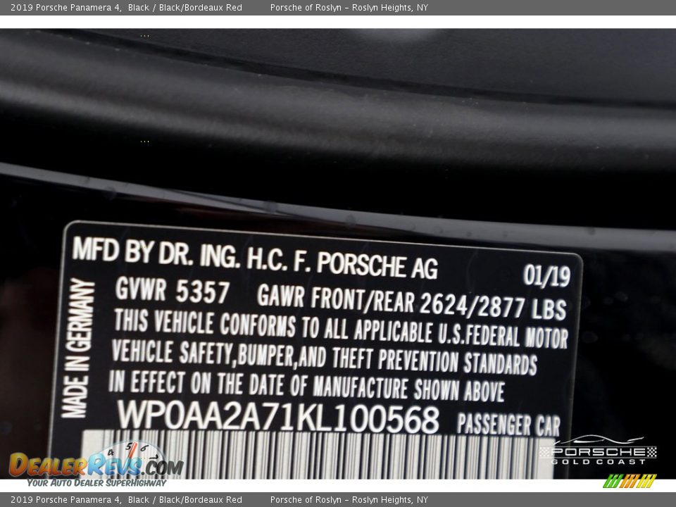 2019 Porsche Panamera 4 Black / Black/Bordeaux Red Photo #30