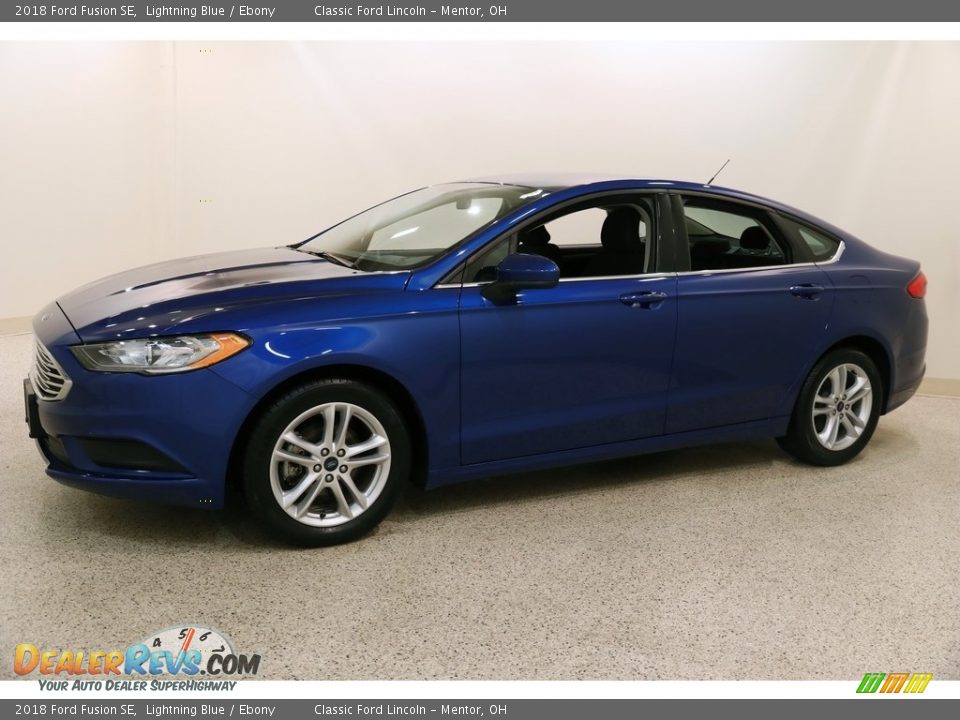 2018 Ford Fusion SE Lightning Blue / Ebony Photo #3