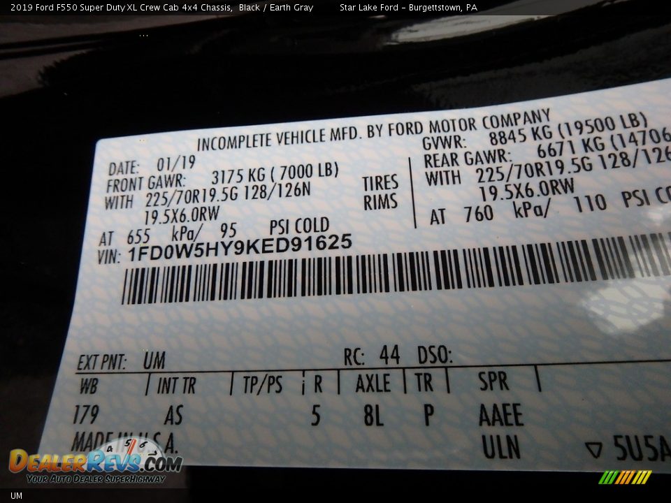 Ford Color Code UM Black