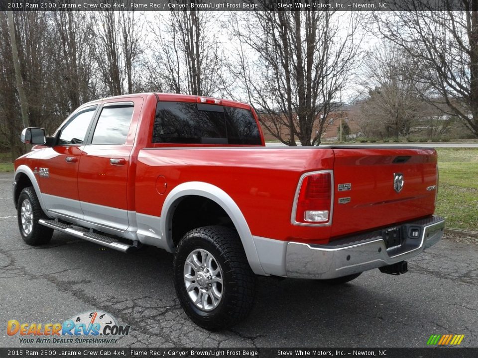 2015 Ram 2500 Laramie Crew Cab 4x4 Flame Red / Canyon Brown/Light Frost Beige Photo #8