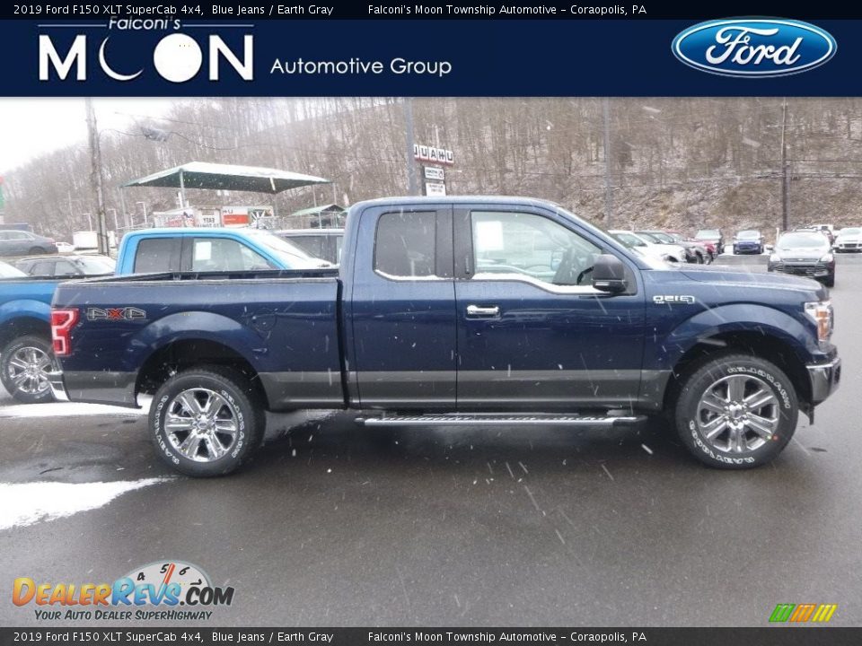 2019 Ford F150 XLT SuperCab 4x4 Blue Jeans / Earth Gray Photo #1