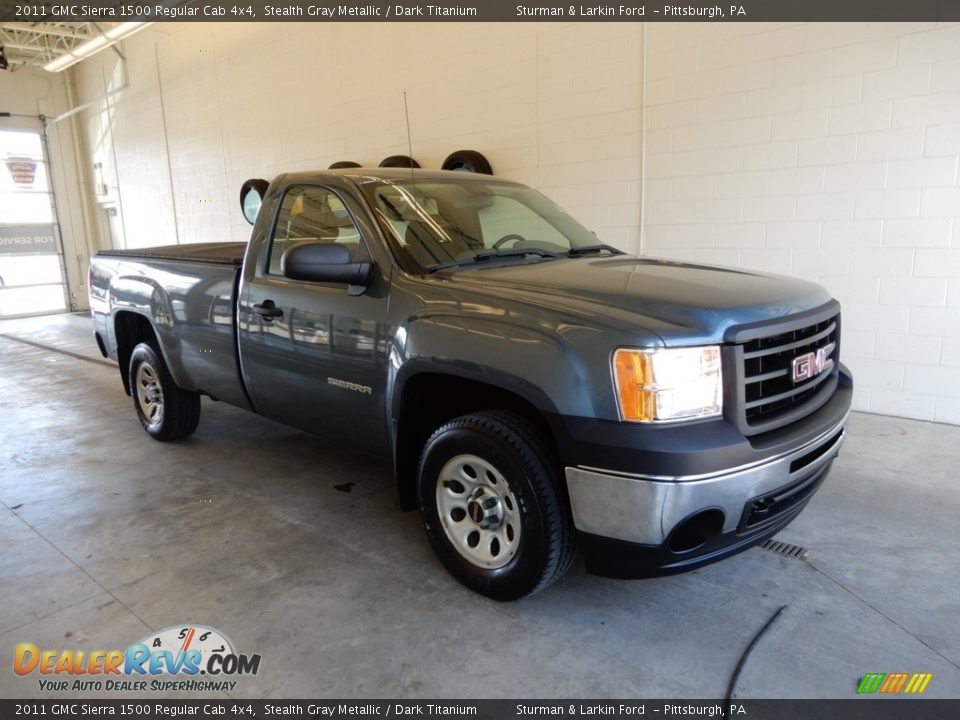 2011 GMC Sierra 1500 Regular Cab 4x4 Stealth Gray Metallic / Dark Titanium Photo #1
