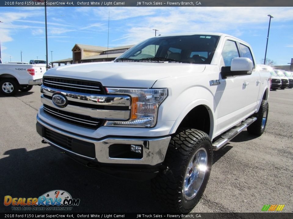 2018 Ford F150 Lariat SuperCrew 4x4 Oxford White / Light Camel Photo #1