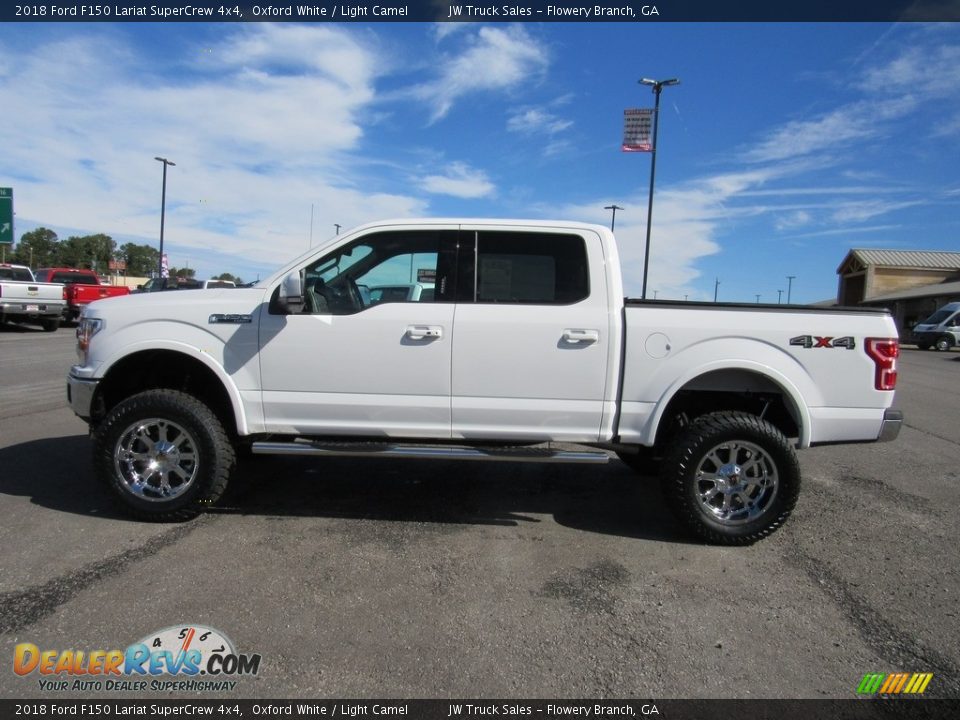2018 Ford F150 Lariat SuperCrew 4x4 Oxford White / Light Camel Photo #2