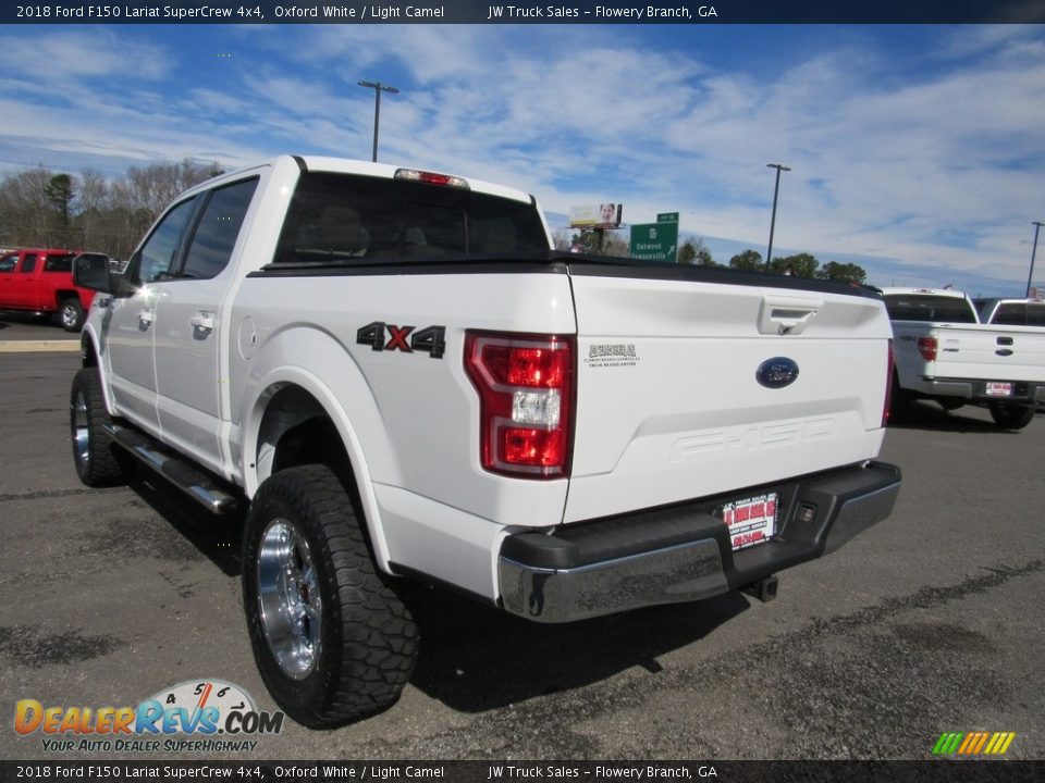 2018 Ford F150 Lariat SuperCrew 4x4 Oxford White / Light Camel Photo #3