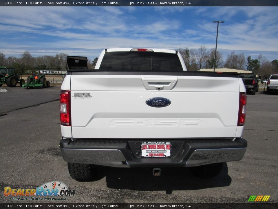 2018 Ford F150 Lariat SuperCrew 4x4 Oxford White / Light Camel Photo #4