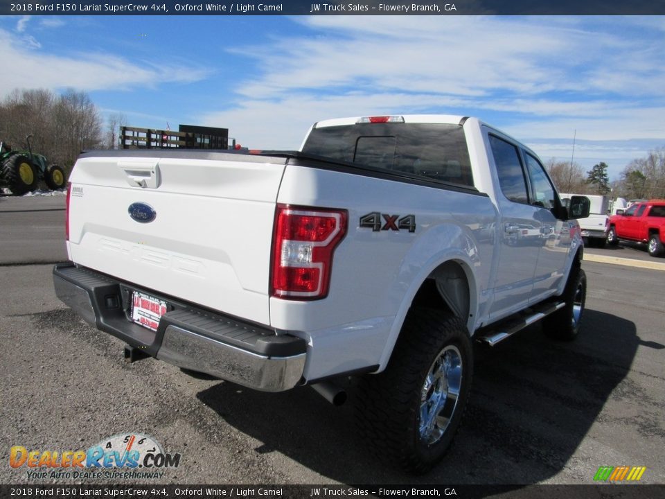 2018 Ford F150 Lariat SuperCrew 4x4 Oxford White / Light Camel Photo #5