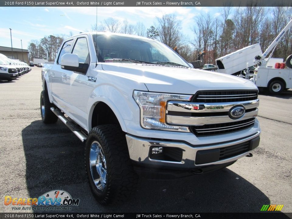 2018 Ford F150 Lariat SuperCrew 4x4 Oxford White / Light Camel Photo #7