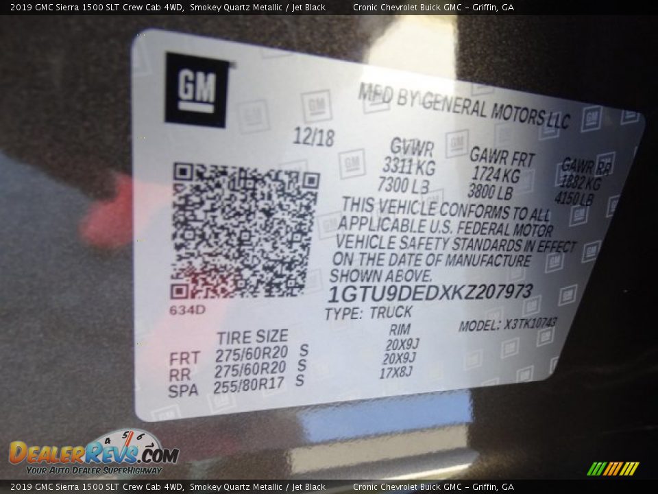 2019 GMC Sierra 1500 SLT Crew Cab 4WD Smokey Quartz Metallic / Jet Black Photo #31