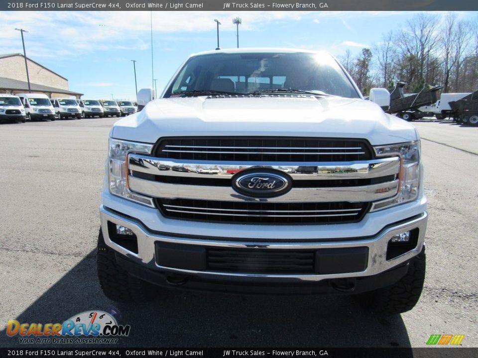 2018 Ford F150 Lariat SuperCrew 4x4 Oxford White / Light Camel Photo #8
