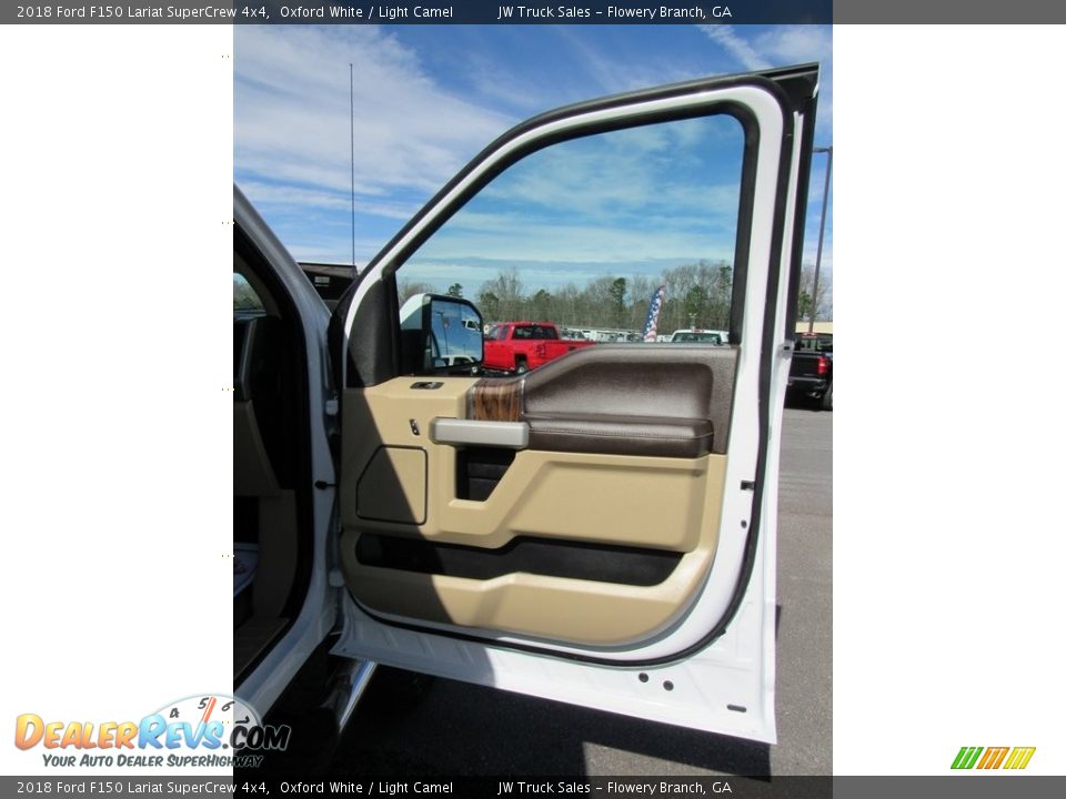 2018 Ford F150 Lariat SuperCrew 4x4 Oxford White / Light Camel Photo #9