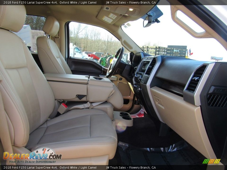 2018 Ford F150 Lariat SuperCrew 4x4 Oxford White / Light Camel Photo #12