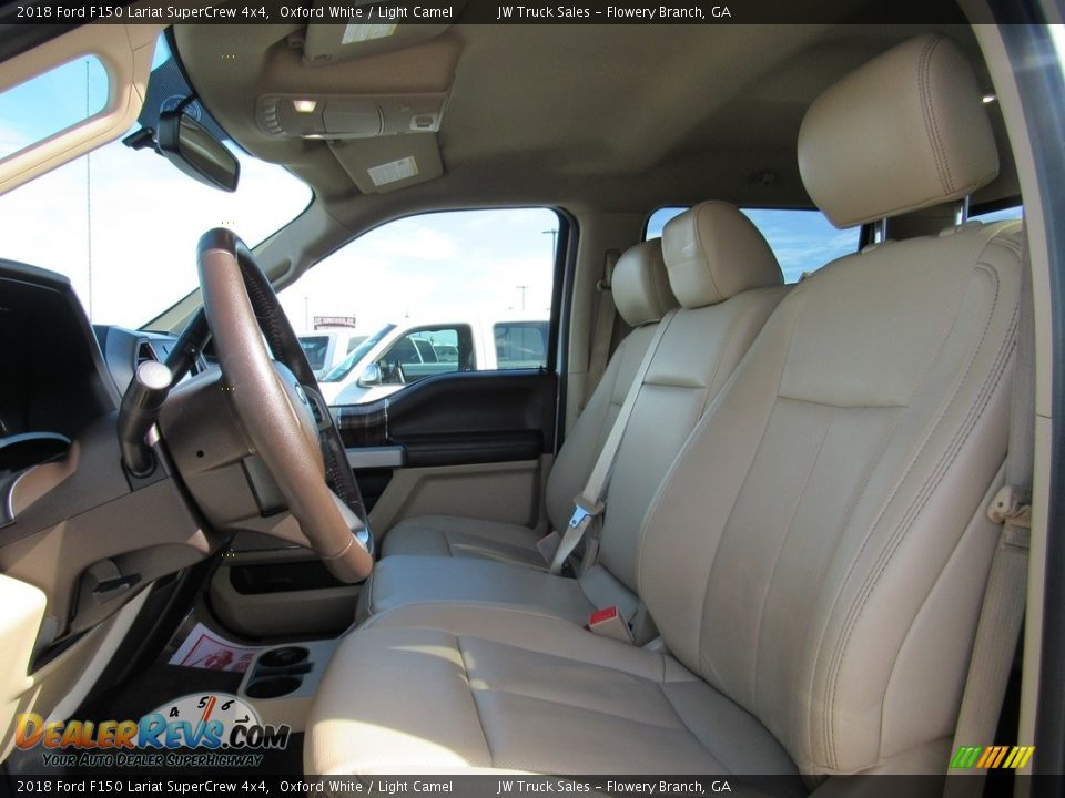 2018 Ford F150 Lariat SuperCrew 4x4 Oxford White / Light Camel Photo #18