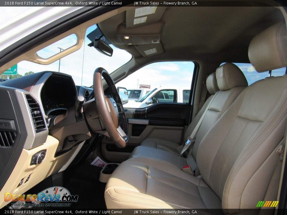 2018 Ford F150 Lariat SuperCrew 4x4 Oxford White / Light Camel Photo #19
