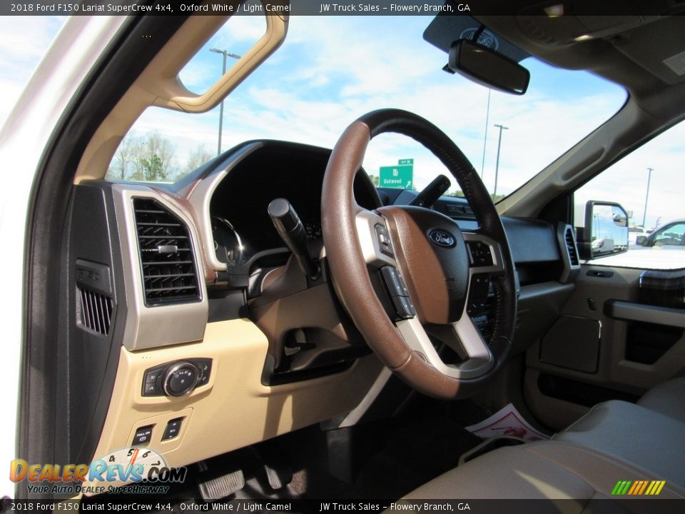 2018 Ford F150 Lariat SuperCrew 4x4 Oxford White / Light Camel Photo #20