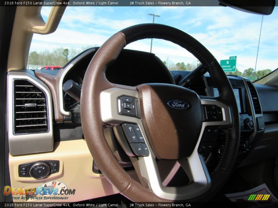 2018 Ford F150 Lariat SuperCrew 4x4 Oxford White / Light Camel Photo #22