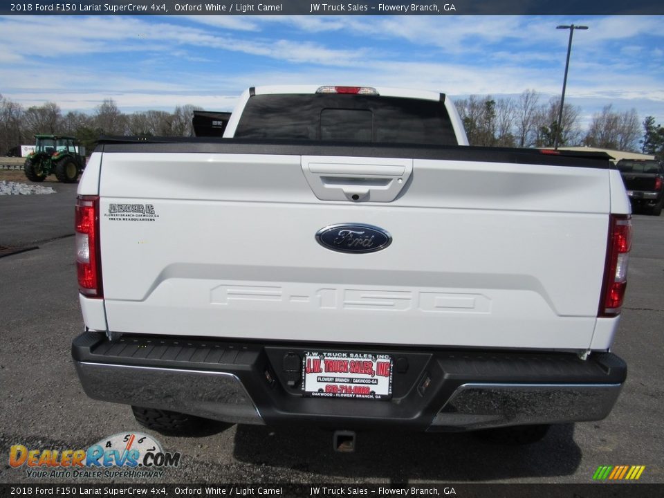 2018 Ford F150 Lariat SuperCrew 4x4 Oxford White / Light Camel Photo #33