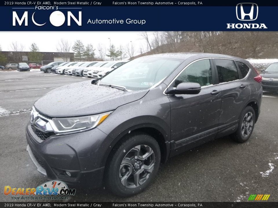 2019 Honda CR-V EX AWD Modern Steel Metallic / Gray Photo #1