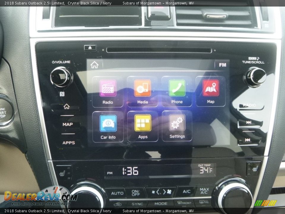 2018 Subaru Outback 2.5i Limited Crystal Black Silica / Ivory Photo #18