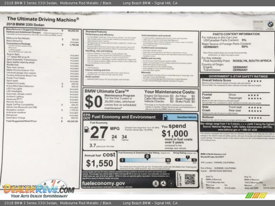 2018 BMW 3 Series 330i Sedan Melbourne Red Metallic / Black Photo #10