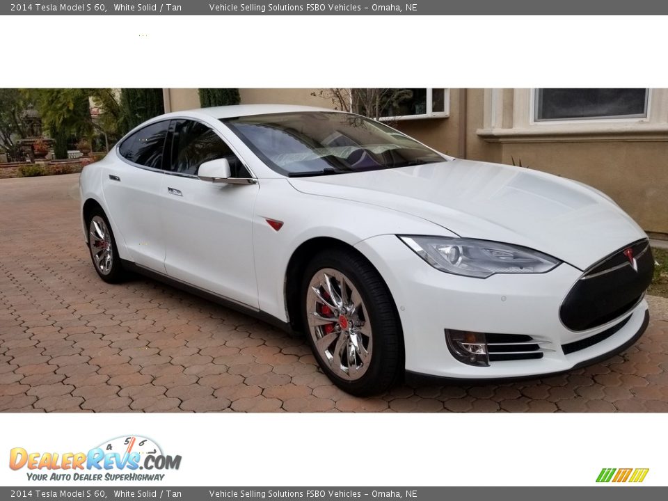2014 Tesla Model S 60 White Solid / Tan Photo #1