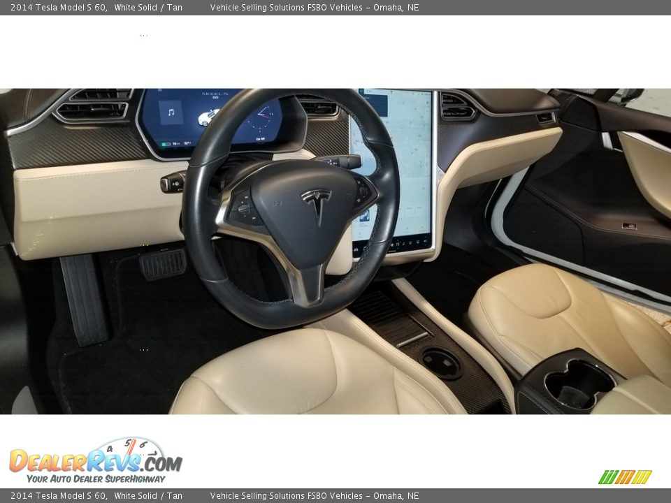 2014 Tesla Model S 60 White Solid / Tan Photo #4