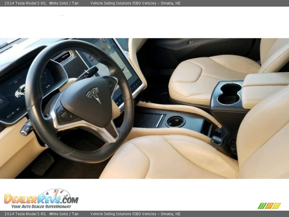 2014 Tesla Model S 60 White Solid / Tan Photo #5