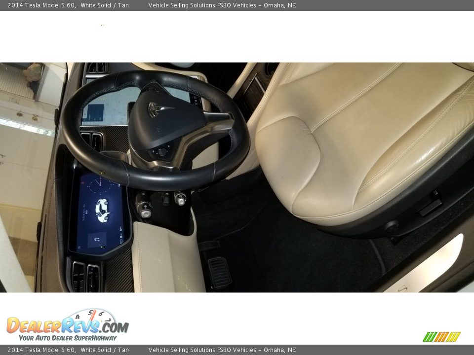 2014 Tesla Model S 60 White Solid / Tan Photo #6
