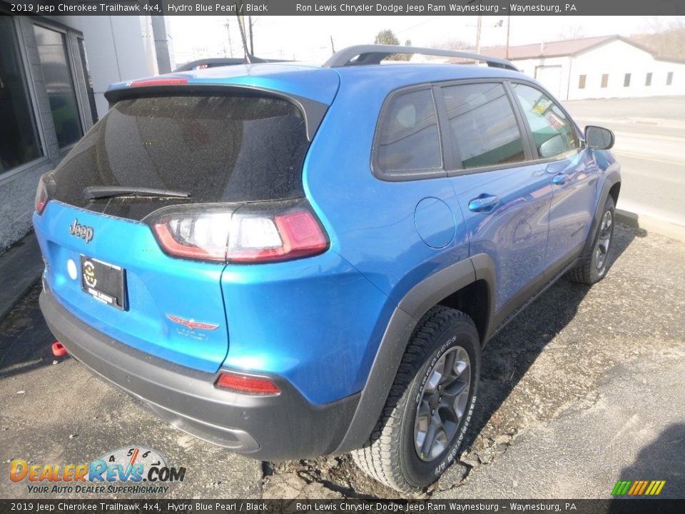 2019 Jeep Cherokee Trailhawk 4x4 Hydro Blue Pearl / Black Photo #4