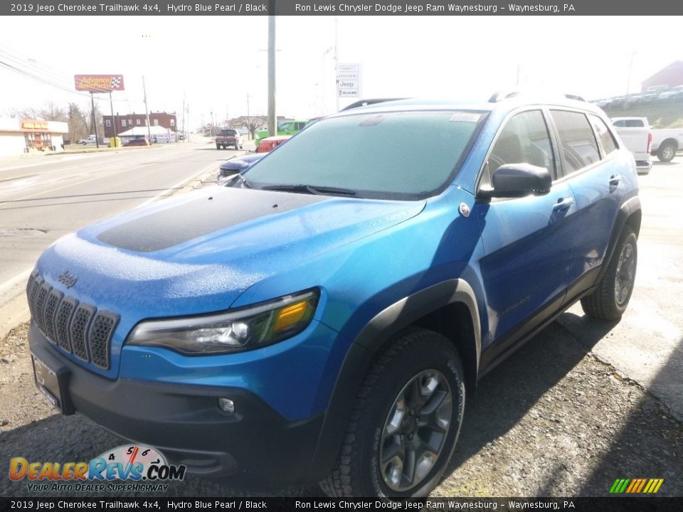 2019 Jeep Cherokee Trailhawk 4x4 Hydro Blue Pearl / Black Photo #9