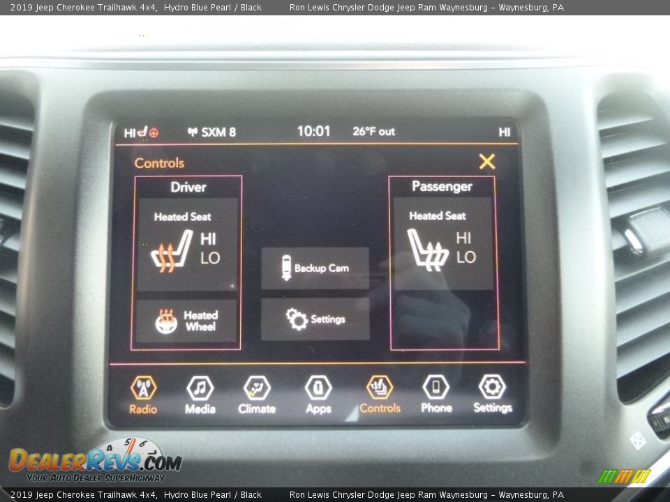 2019 Jeep Cherokee Trailhawk 4x4 Hydro Blue Pearl / Black Photo #17