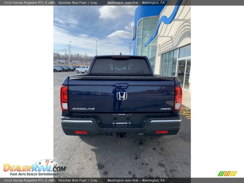 2019 Honda Ridgeline RTL-E AWD Obsidian Blue Pearl / Gray Photo #5