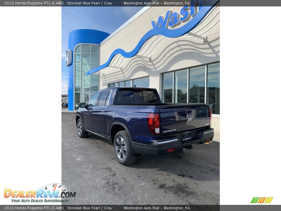 2019 Honda Ridgeline RTL-E AWD Obsidian Blue Pearl / Gray Photo #6