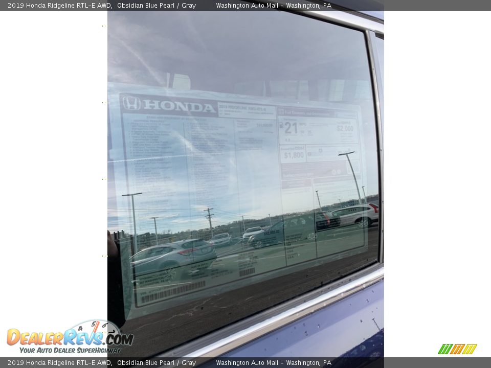 2019 Honda Ridgeline RTL-E AWD Obsidian Blue Pearl / Gray Photo #14