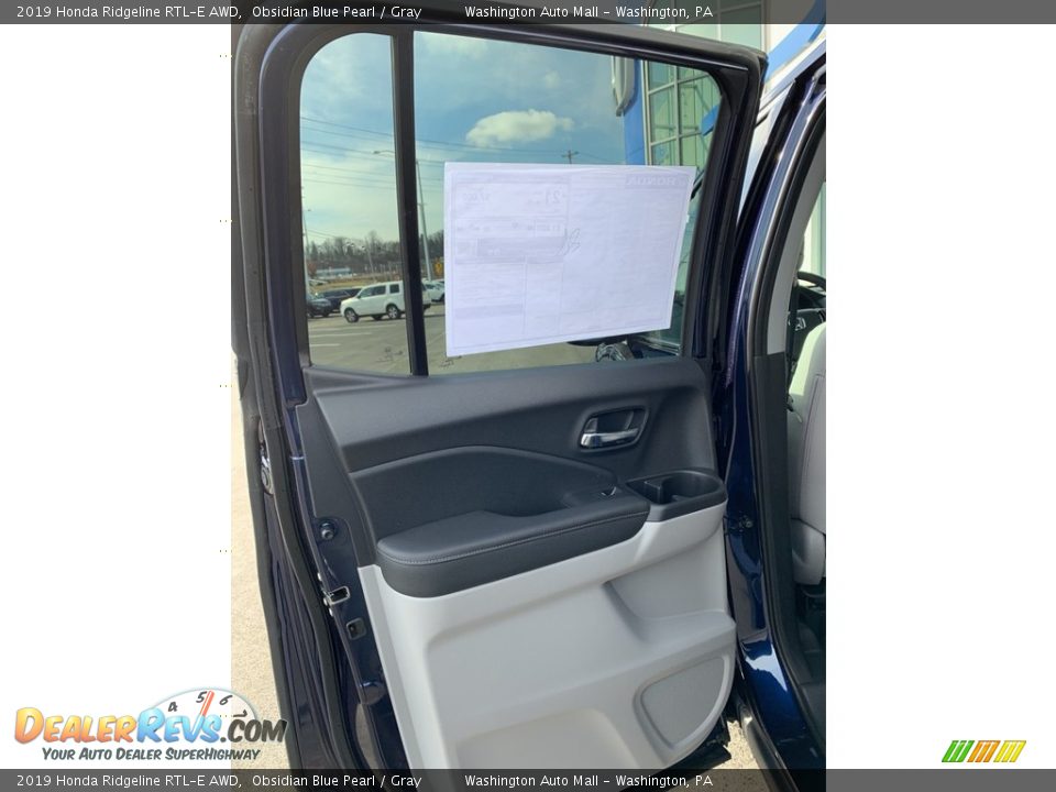 2019 Honda Ridgeline RTL-E AWD Obsidian Blue Pearl / Gray Photo #15
