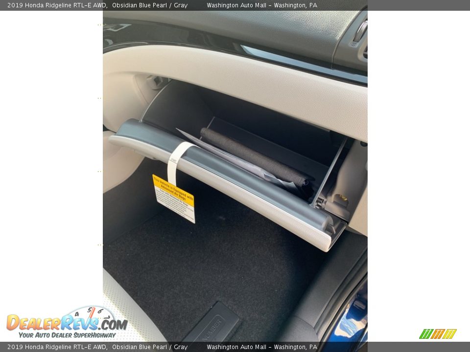 2019 Honda Ridgeline RTL-E AWD Obsidian Blue Pearl / Gray Photo #28