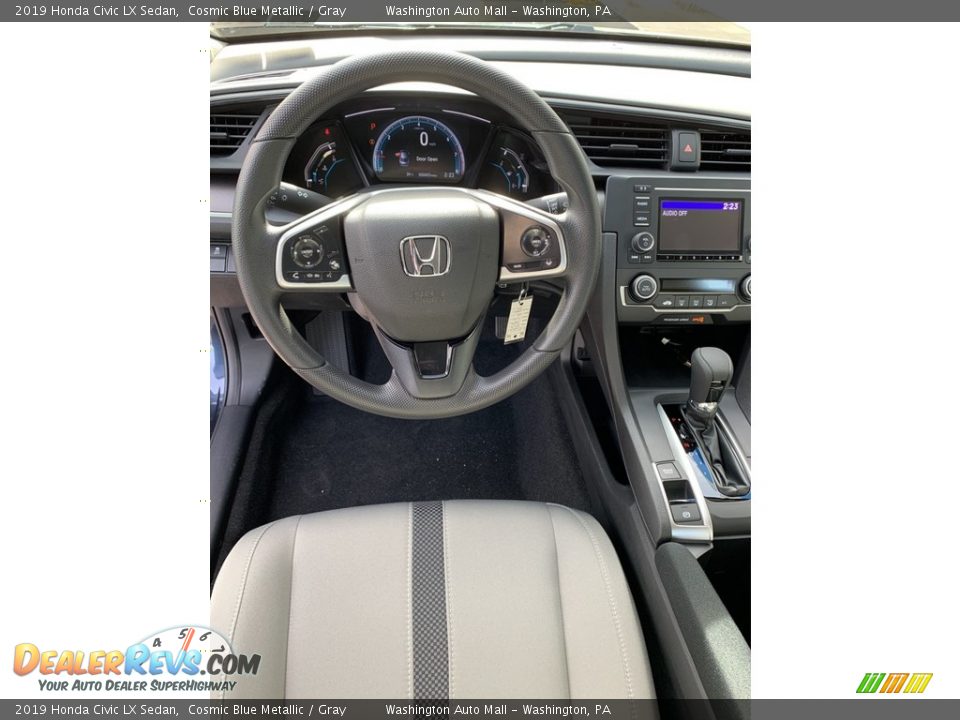 2019 Honda Civic LX Sedan Cosmic Blue Metallic / Gray Photo #11