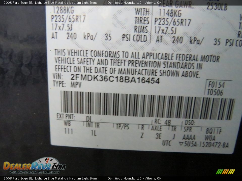 2008 Ford Edge SE Light Ice Blue Metallic / Medium Light Stone Photo #23