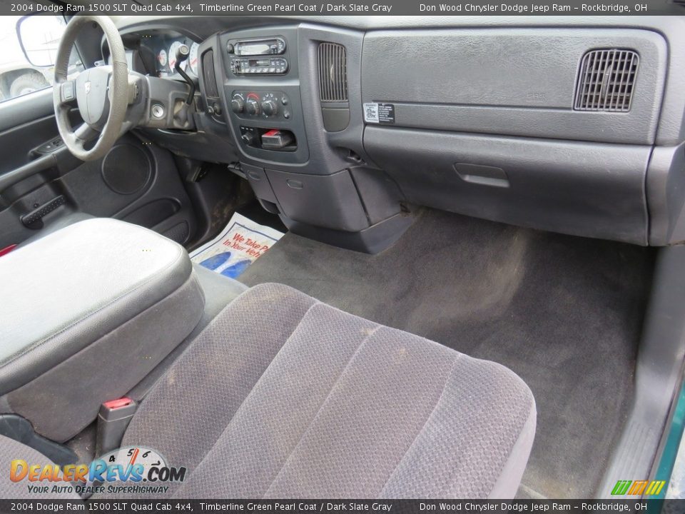 2004 Dodge Ram 1500 SLT Quad Cab 4x4 Timberline Green Pearl Coat / Dark Slate Gray Photo #36