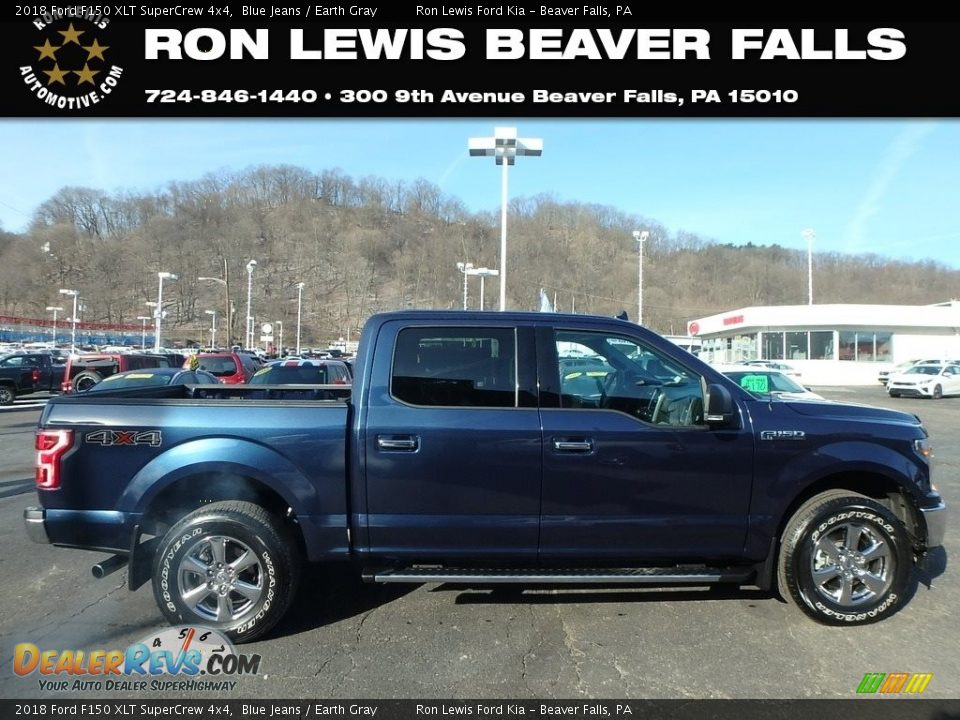2018 Ford F150 XLT SuperCrew 4x4 Blue Jeans / Earth Gray Photo #1