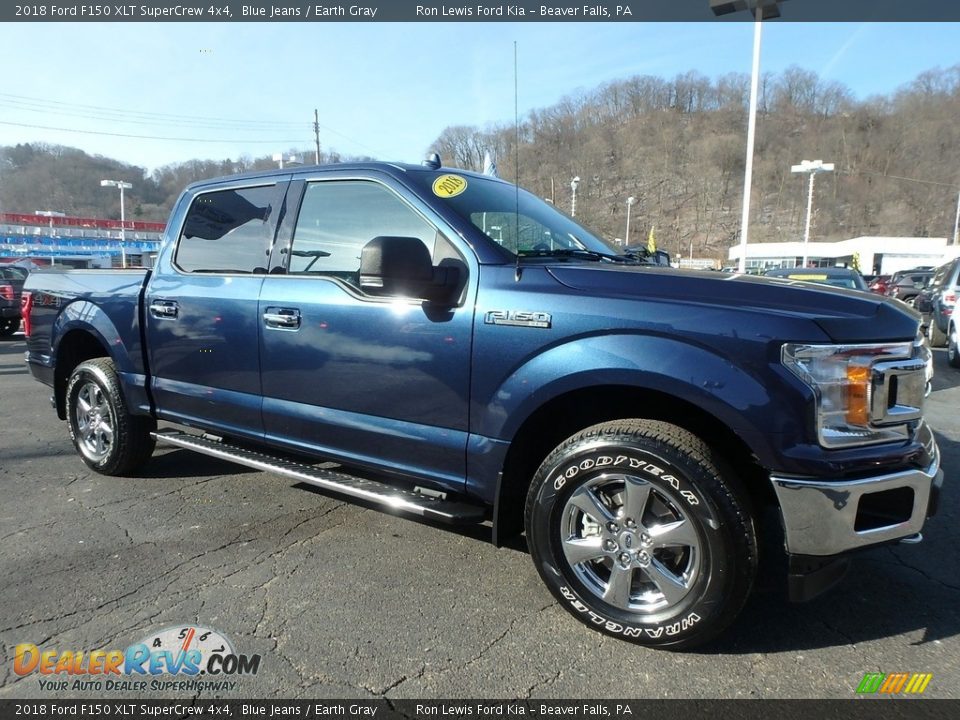 2018 Ford F150 XLT SuperCrew 4x4 Blue Jeans / Earth Gray Photo #8