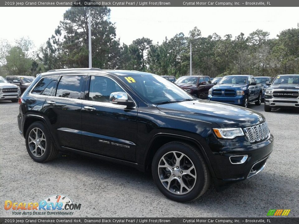 2019 Jeep Grand Cherokee Overland 4x4 Diamond Black Crystal Pearl / Light Frost/Brown Photo #7