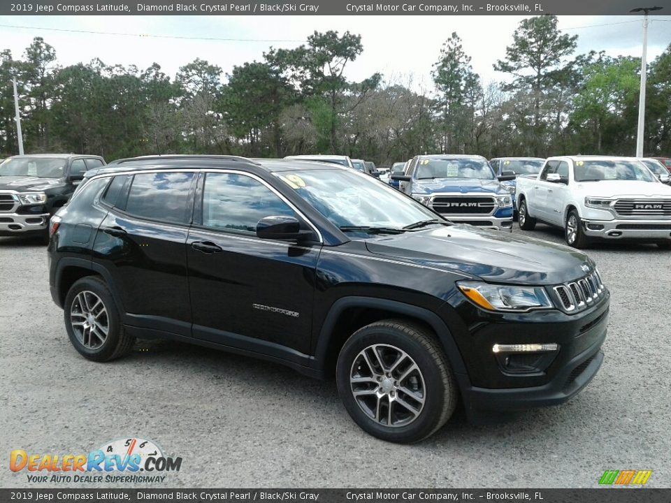 2019 Jeep Compass Latitude Diamond Black Crystal Pearl / Black/Ski Gray Photo #7