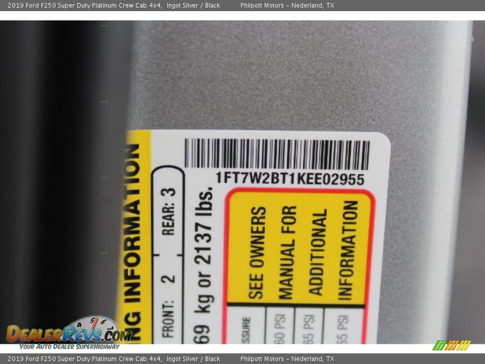 2019 Ford F250 Super Duty Platinum Crew Cab 4x4 Ingot Silver / Black Photo #23