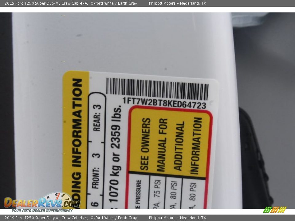 2019 Ford F250 Super Duty XL Crew Cab 4x4 Oxford White / Earth Gray Photo #21