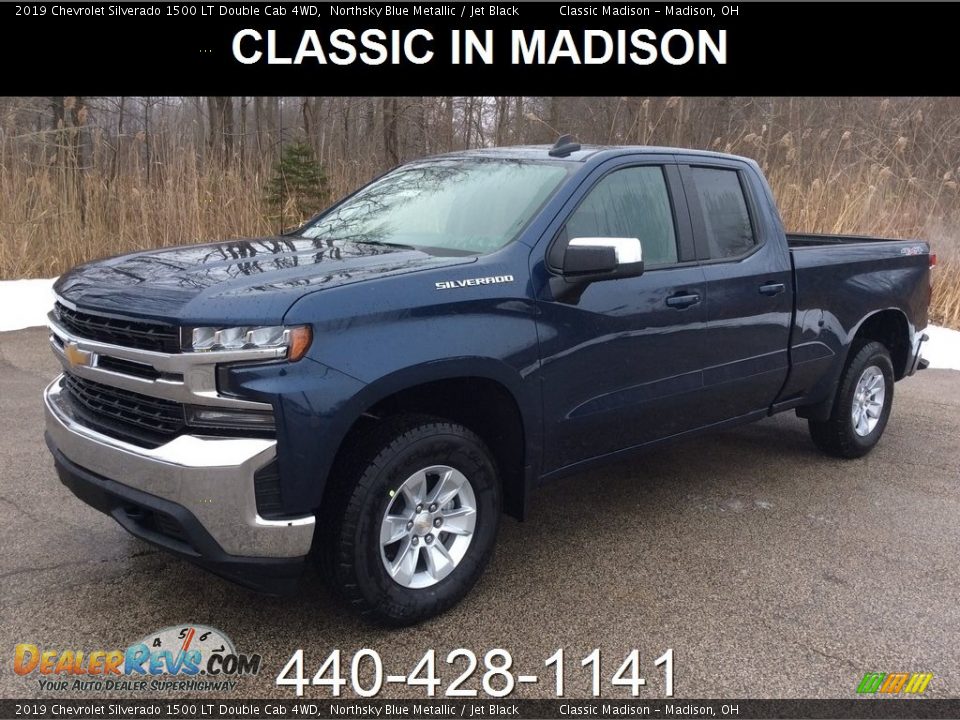 2019 Chevrolet Silverado 1500 LT Double Cab 4WD Northsky Blue Metallic / Jet Black Photo #1
